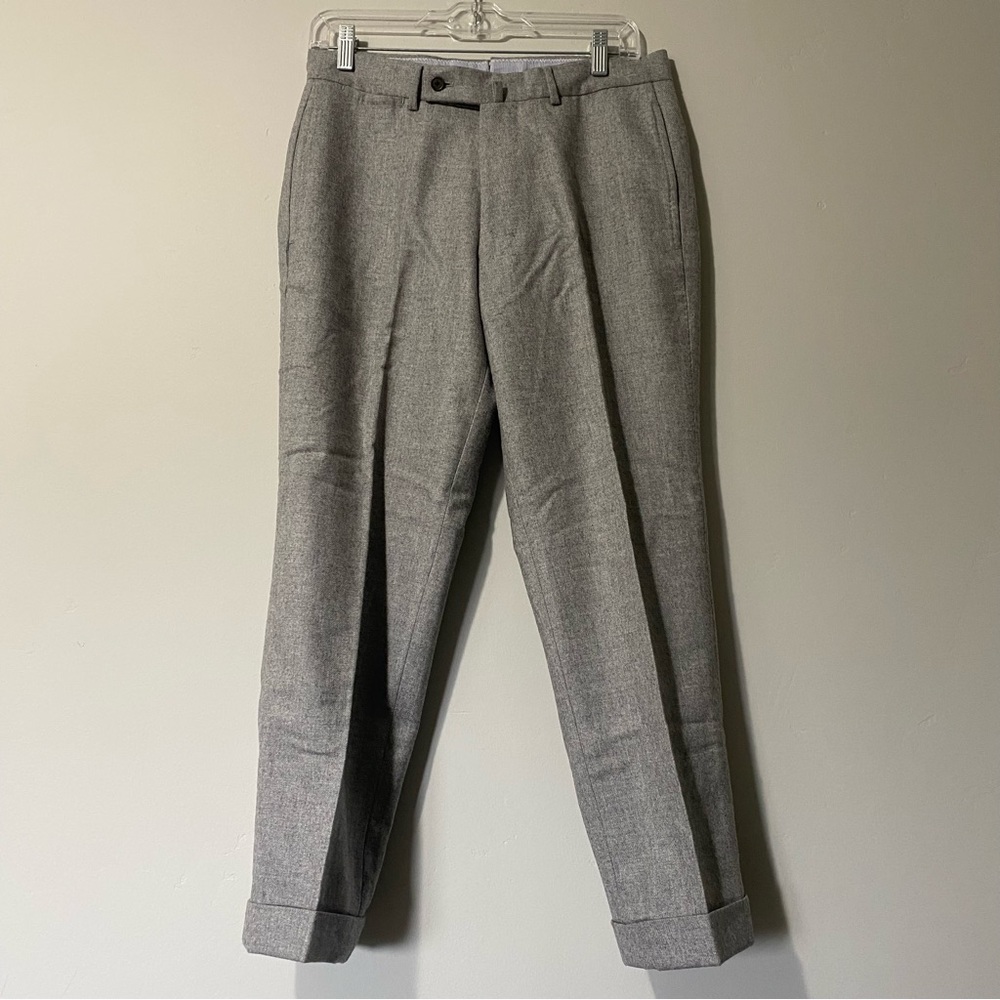 TOMORROWLAND men’s gray wool/silk/cashmere flannel pants, JP 46 = US 30